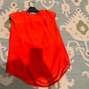 SAKS Cinq a sept  5 a’ 7 brand silk blouse orange/red size M EUC